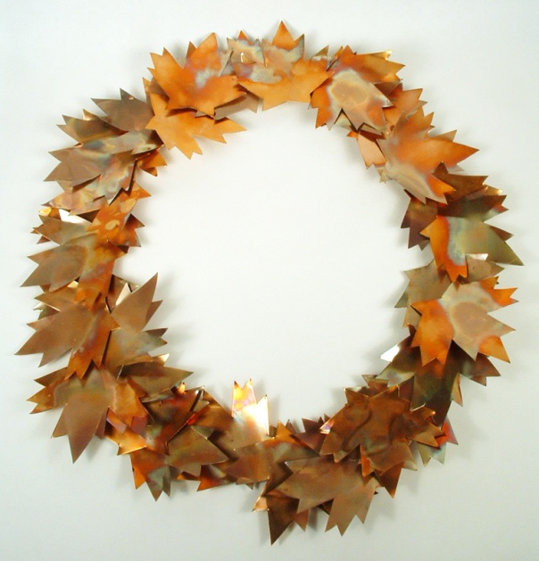 Wreath of copper leaves