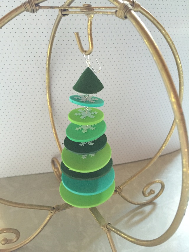 Green foam tree ornament.